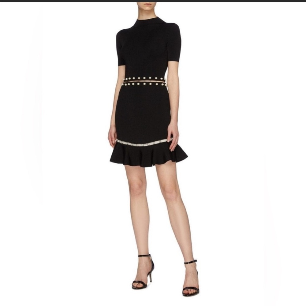 Alice + Olivia Evelyn Faux Pearl Dress